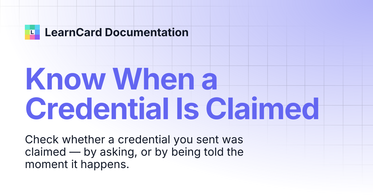 Listen to Webhooks | LearnCard Documentation