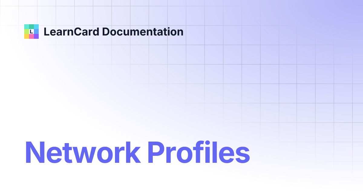 Network Profiles | LearnCard Documentation